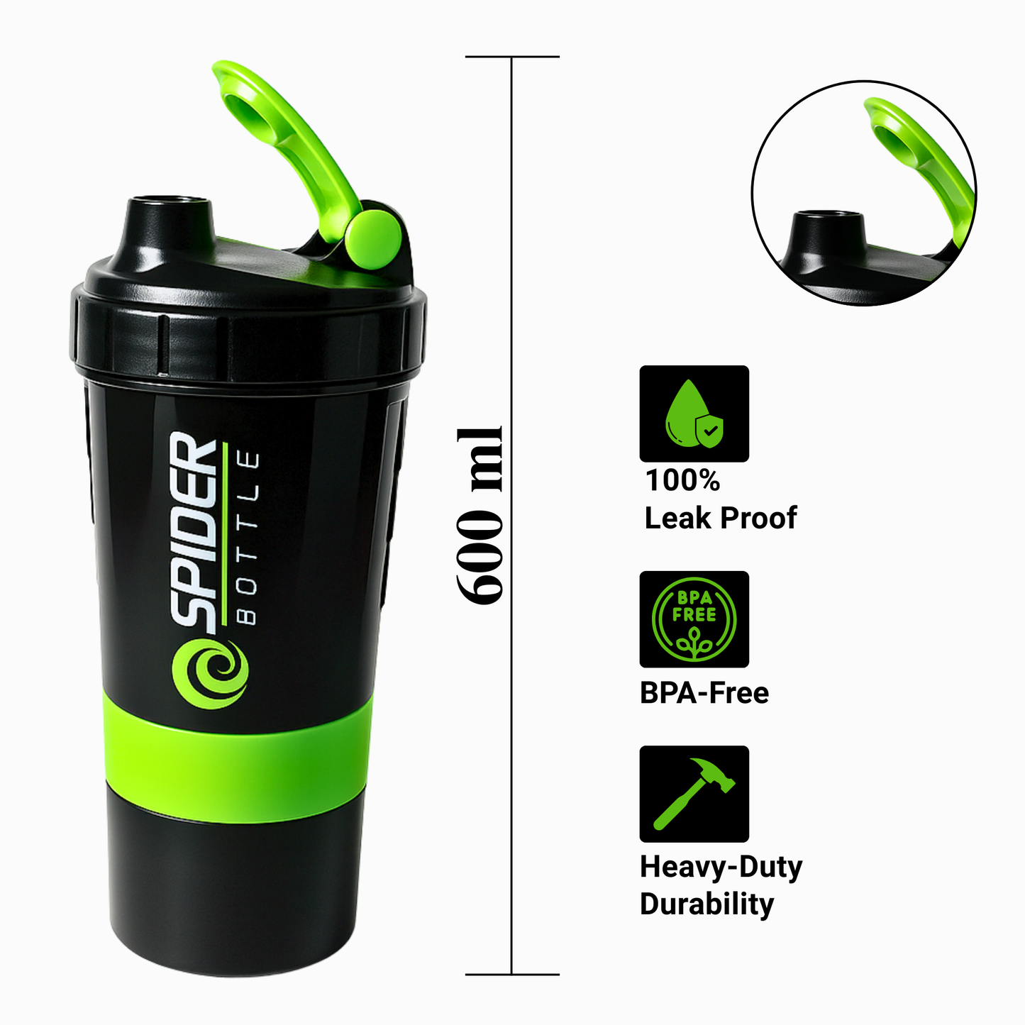 Spider Shaker Bottle | Protein Gym Shaker 500ml