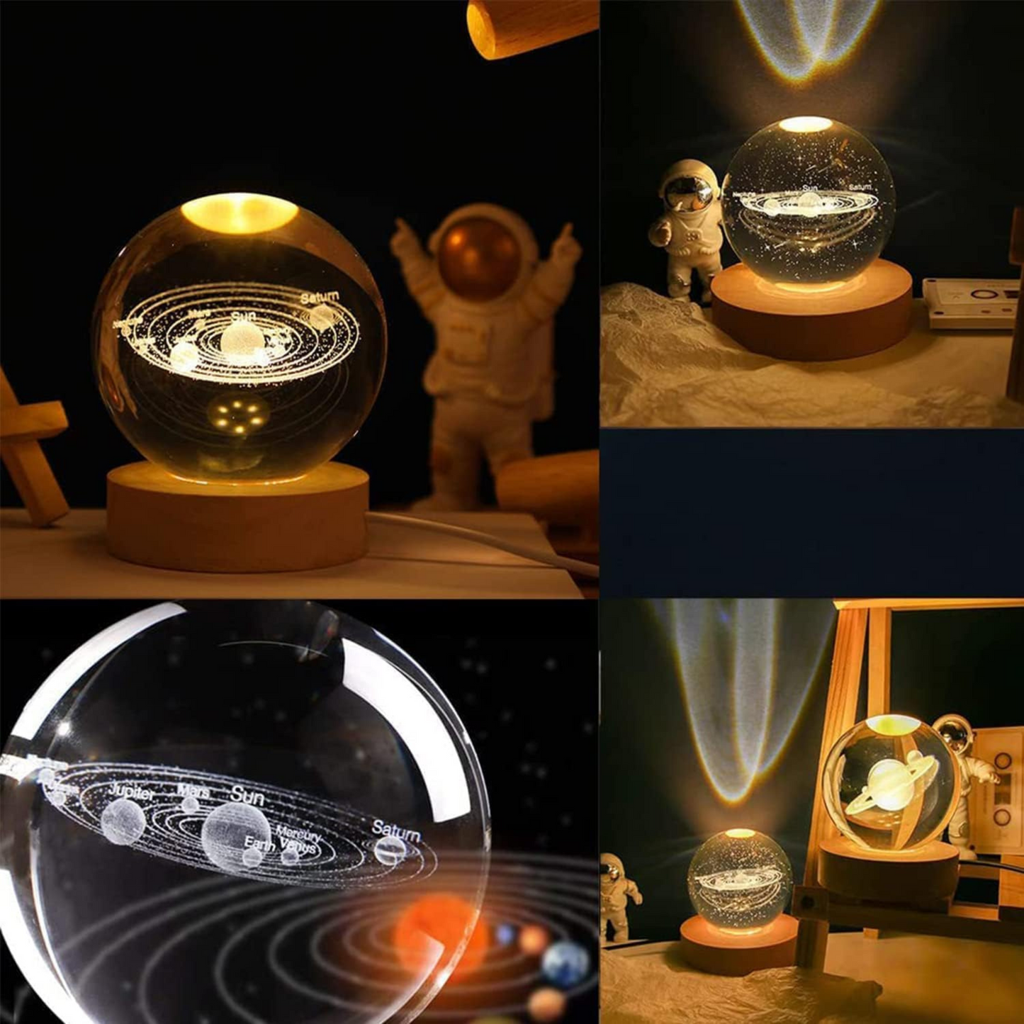 3D Crystal Moon Night Lamp | Bedroom Decoration