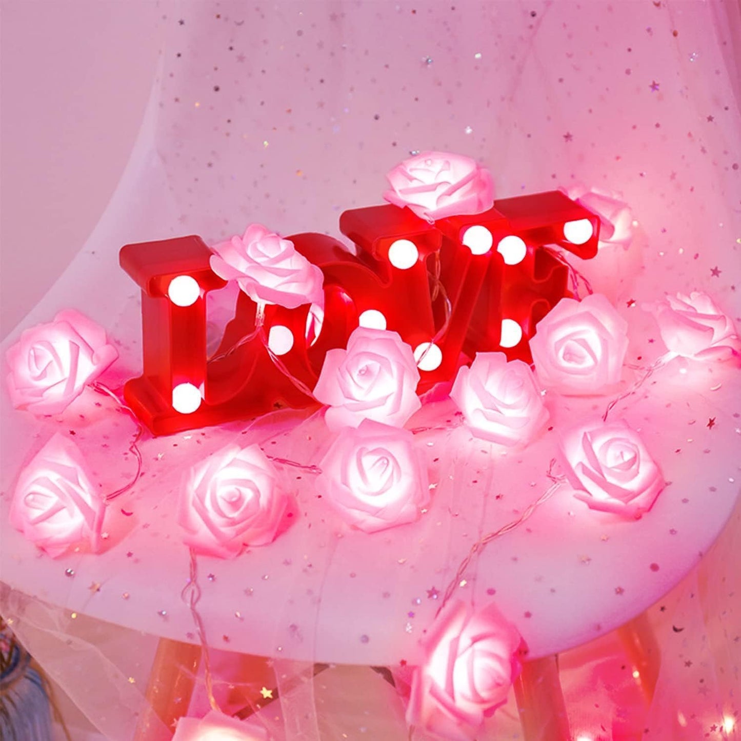 Rose Flower LED String Fairy Light, 14 LED 3 Meter Night Light for Home Decor
