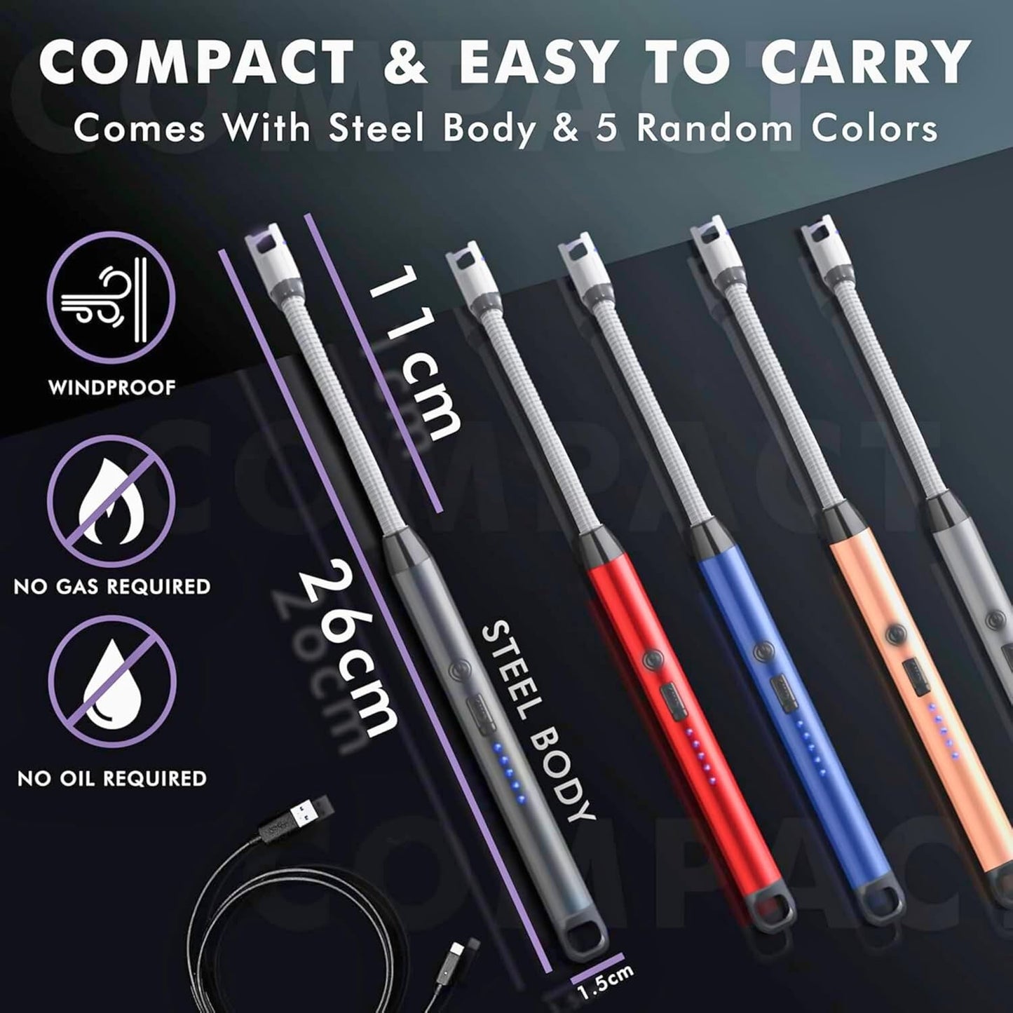 Rechargeable Electric Gas Lighter for Kitchen (pack-1)