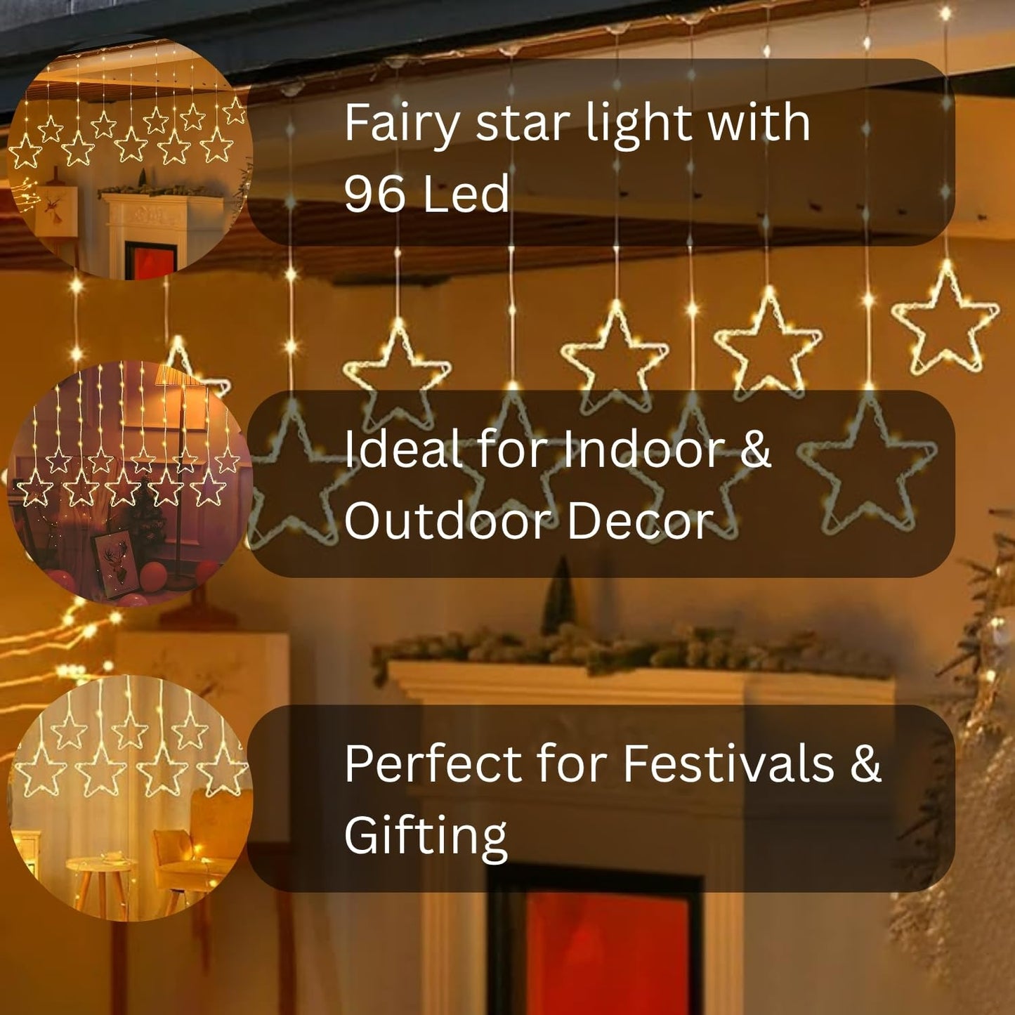 Diwali Star light | water proof and shock-resistant | 200 LED with 10 Diyas