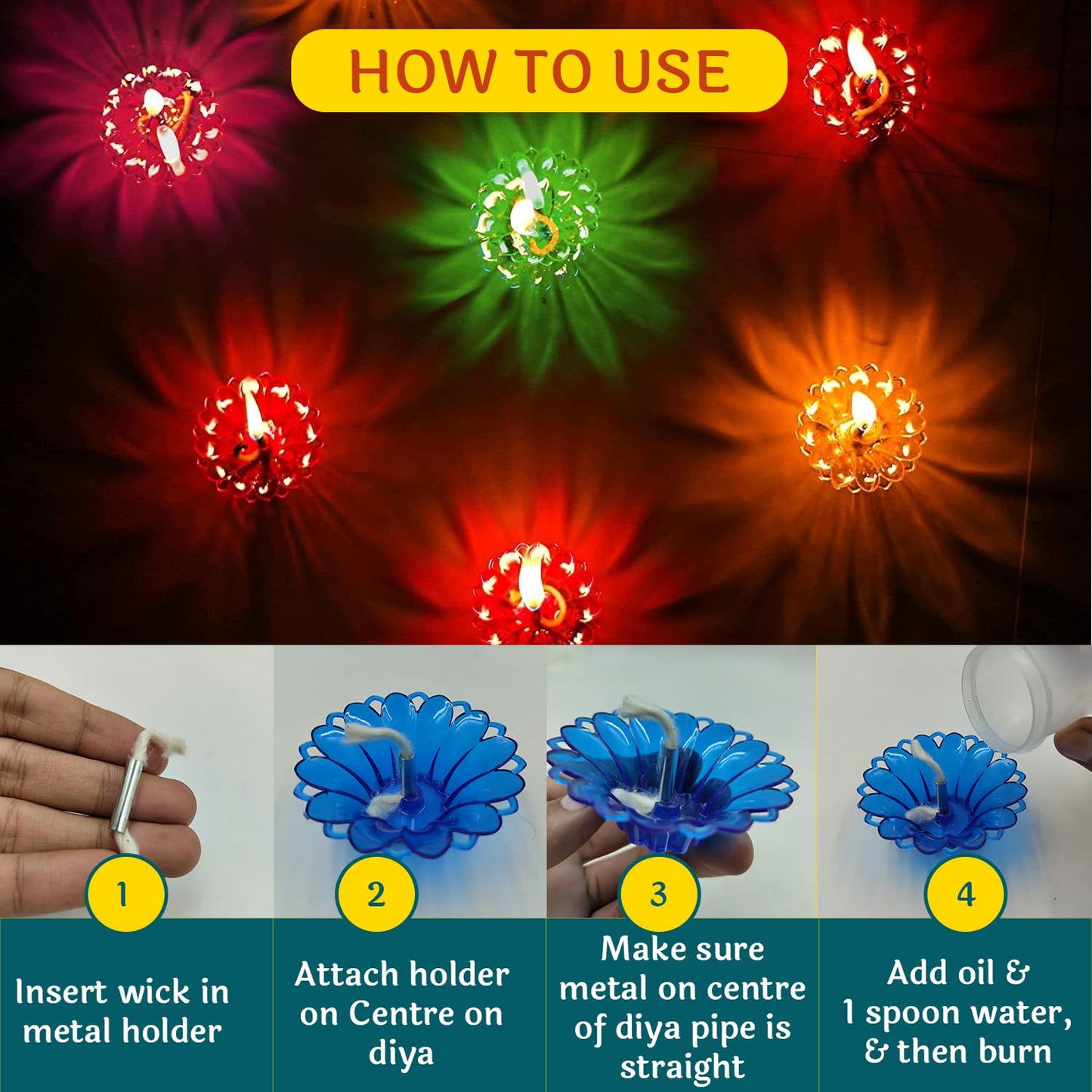 Diyas for Diwali Decoration Item for Home Decor 12 Designer Transparent Diya Deepak