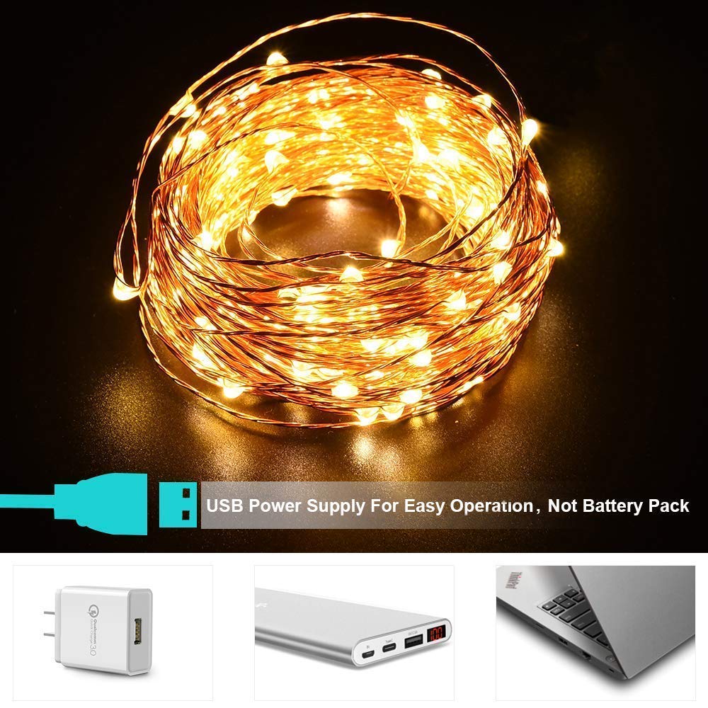 Diwali Decoration | 20 Meter 200 LED's Waterproof Fairy | - 1 M USB Powered