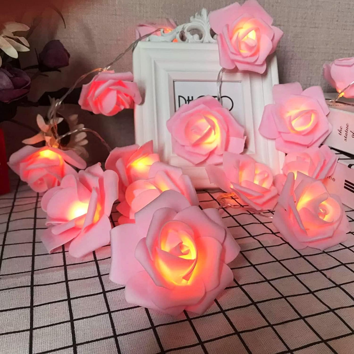 Rose Flower LED String Fairy Light, 14 LED 3 Meter Night Light for Home Decor