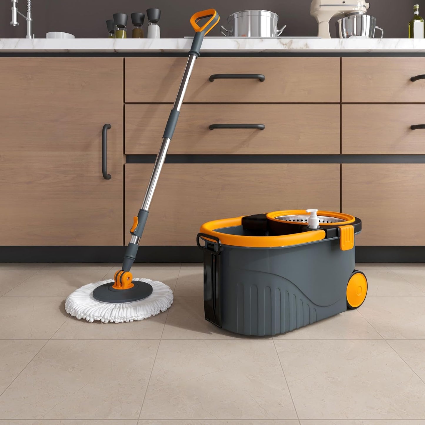 360° Rotating Mop & Adjustable Handle (Multicolor)