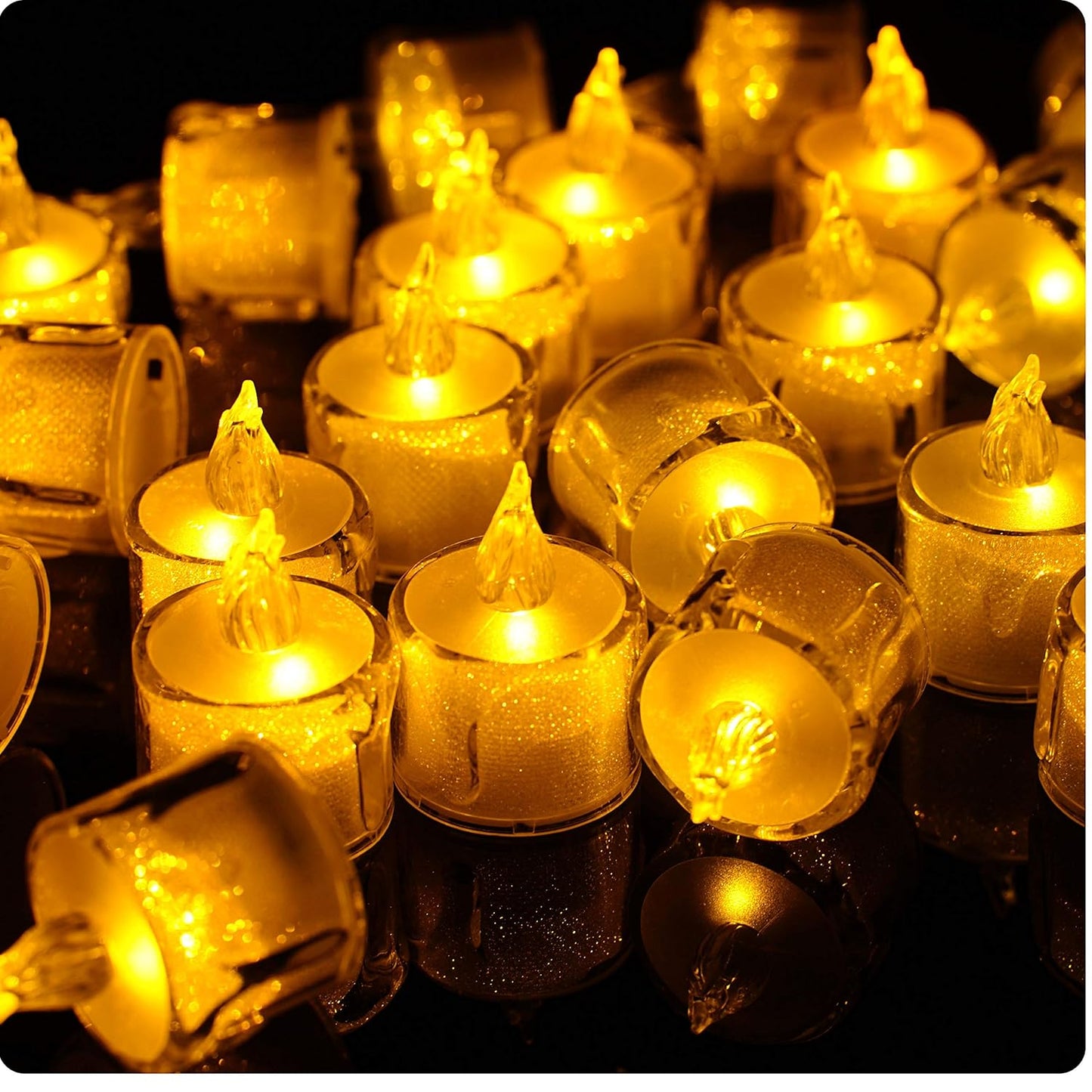 Glass Diya for Diwali Flamless LED Drystal Diyas for Home Decoration on Diwali| (set of 12)
