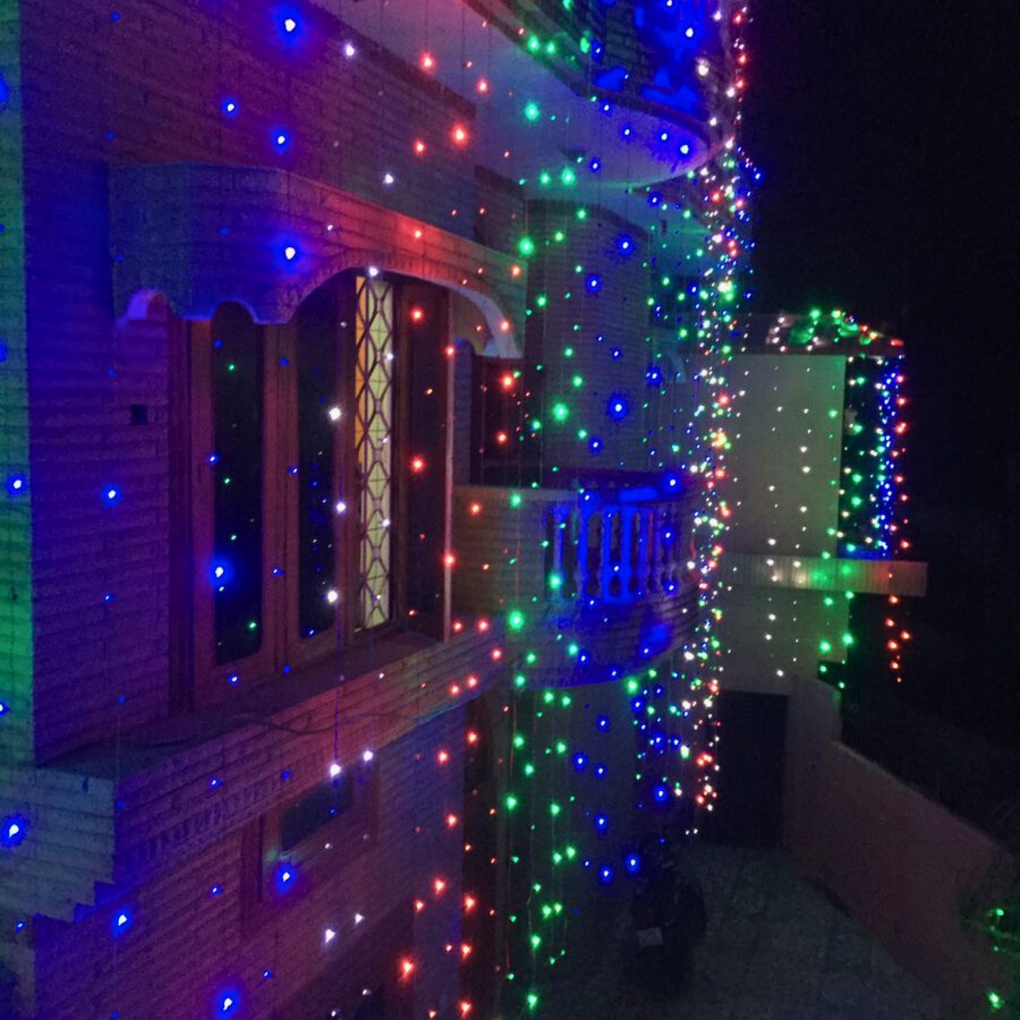 RGB Diamond LED String Lights with Black Wire | Decoration LED Fairy Lights for Diwali (50 Meter)