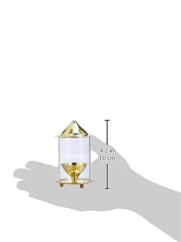 Akhand Diya/Oil Lamp with Glass Cover for Puja, Home Décor and Diwali