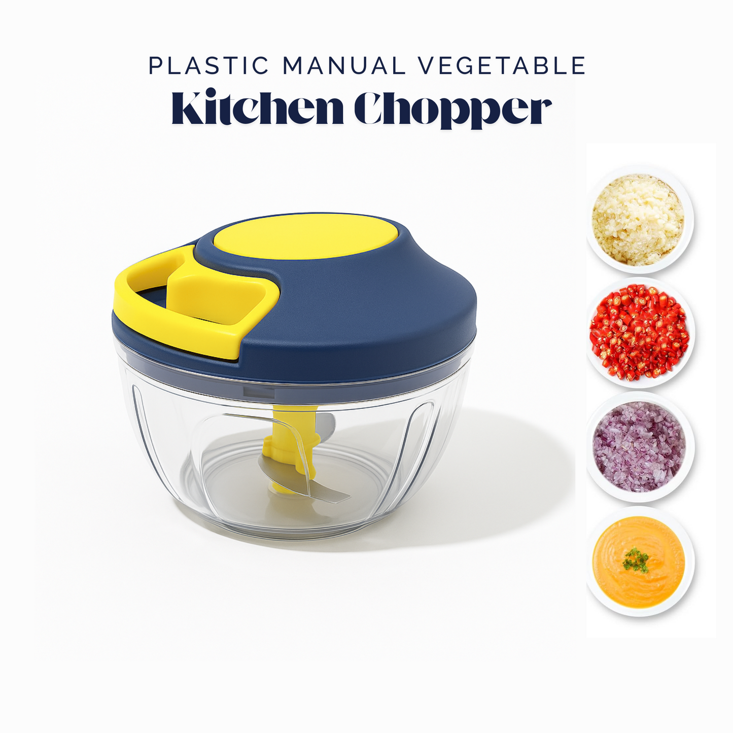 Chopper with 3 Blades for Effortlessly Chopping 500ml