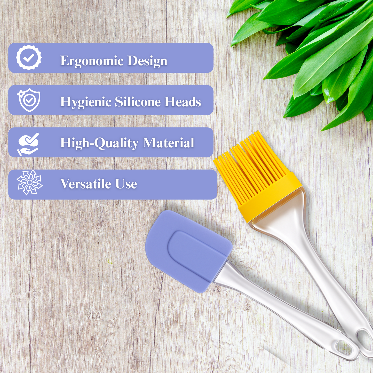 patula and Brush Set for Pastry, Cake Mixer, Decorating and Cooking