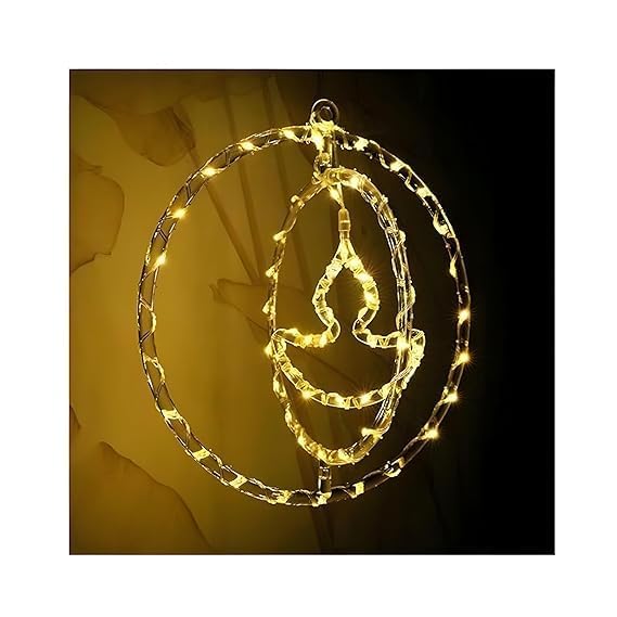 30 CM Diya Pendant Hanging Lights | Warm White LED Decorative Lights for Diwali