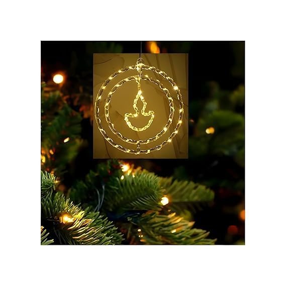 30 CM Diya Pendant Hanging Lights | Warm White LED Decorative Lights for Diwali