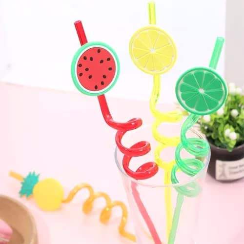 4 PCS Curly Reusable Straws Smoothie Drinking Straws Kids