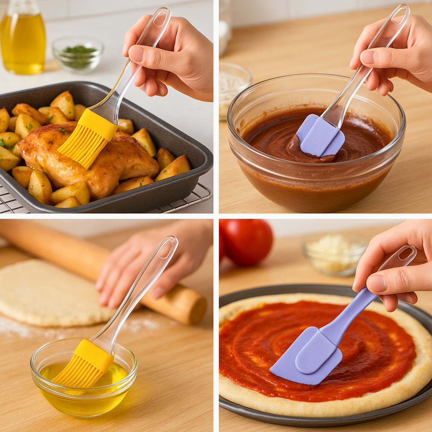 patula and Brush Set for Pastry, Cake Mixer, Decorating and Cooking