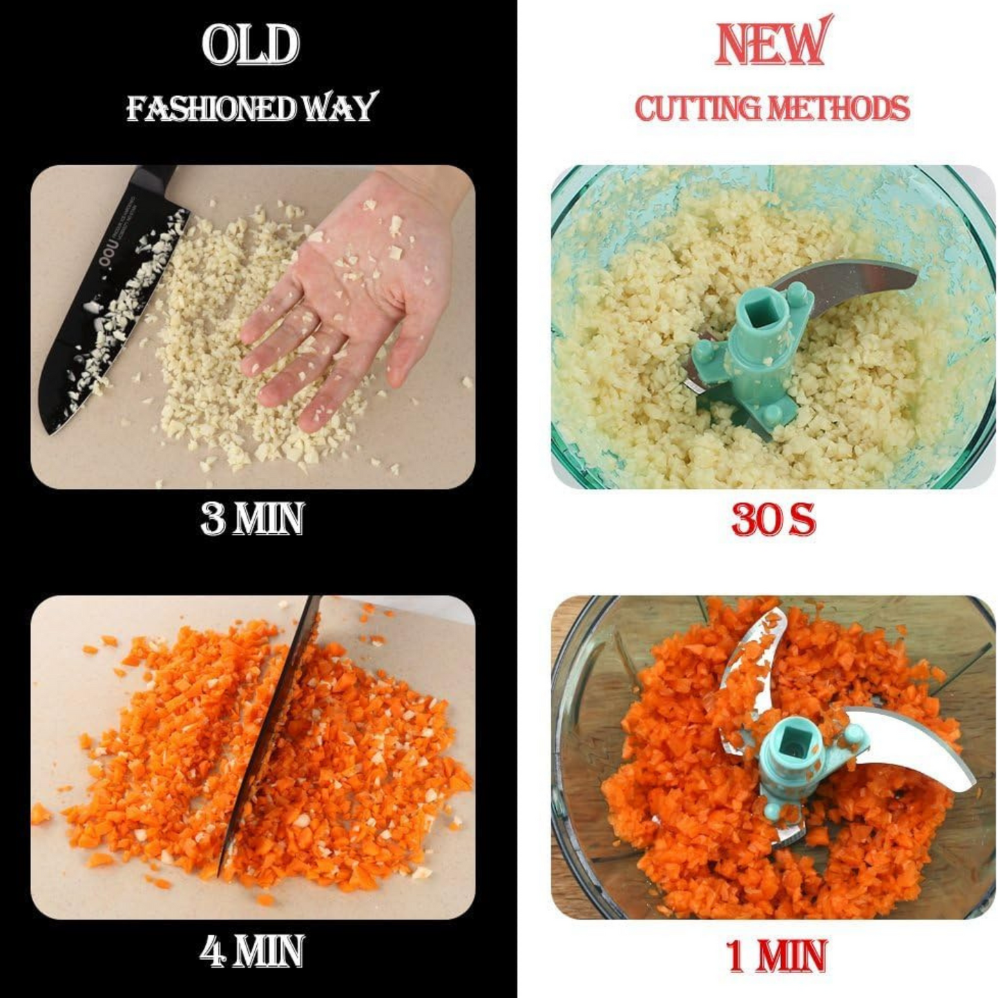 Chopper with 3 Blades for Effortlessly Chopping 500ml