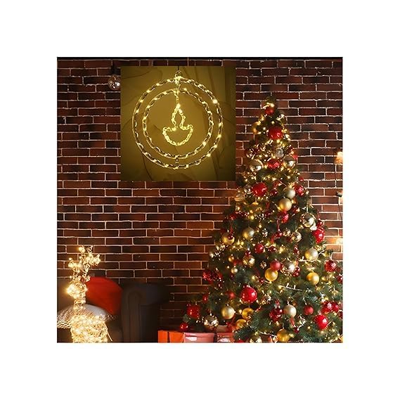 30 CM Diya Pendant Hanging Lights | Warm White LED Decorative Lights for Diwali
