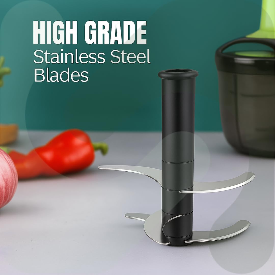 Chopper for Kitchen Use 1000 ML, Push Chopper with 5 Blades, (Multicolour)