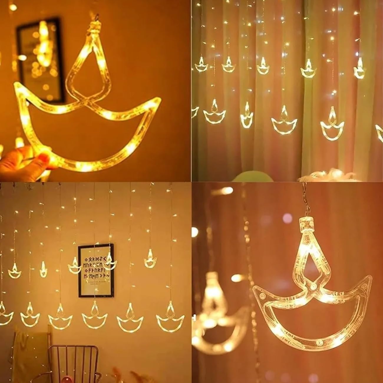 Diya LED Lights | 138 LEDs | 8 Modes | Warm White Fairy Lights for Window, Wall, Garden & Diwali
