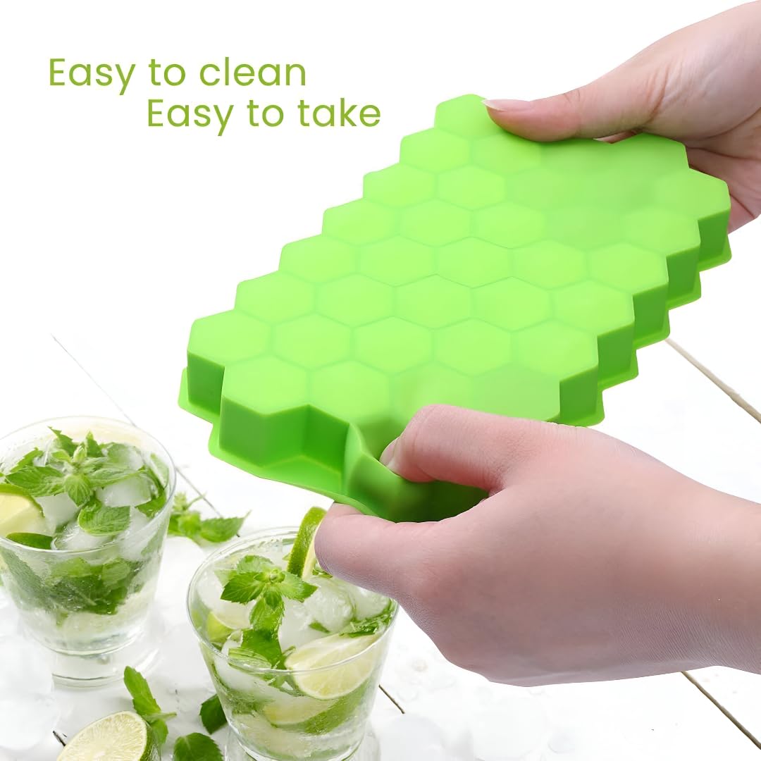 Silicone Honeycomb 37 Cavity Ice Cube Tray ( Set of 2)