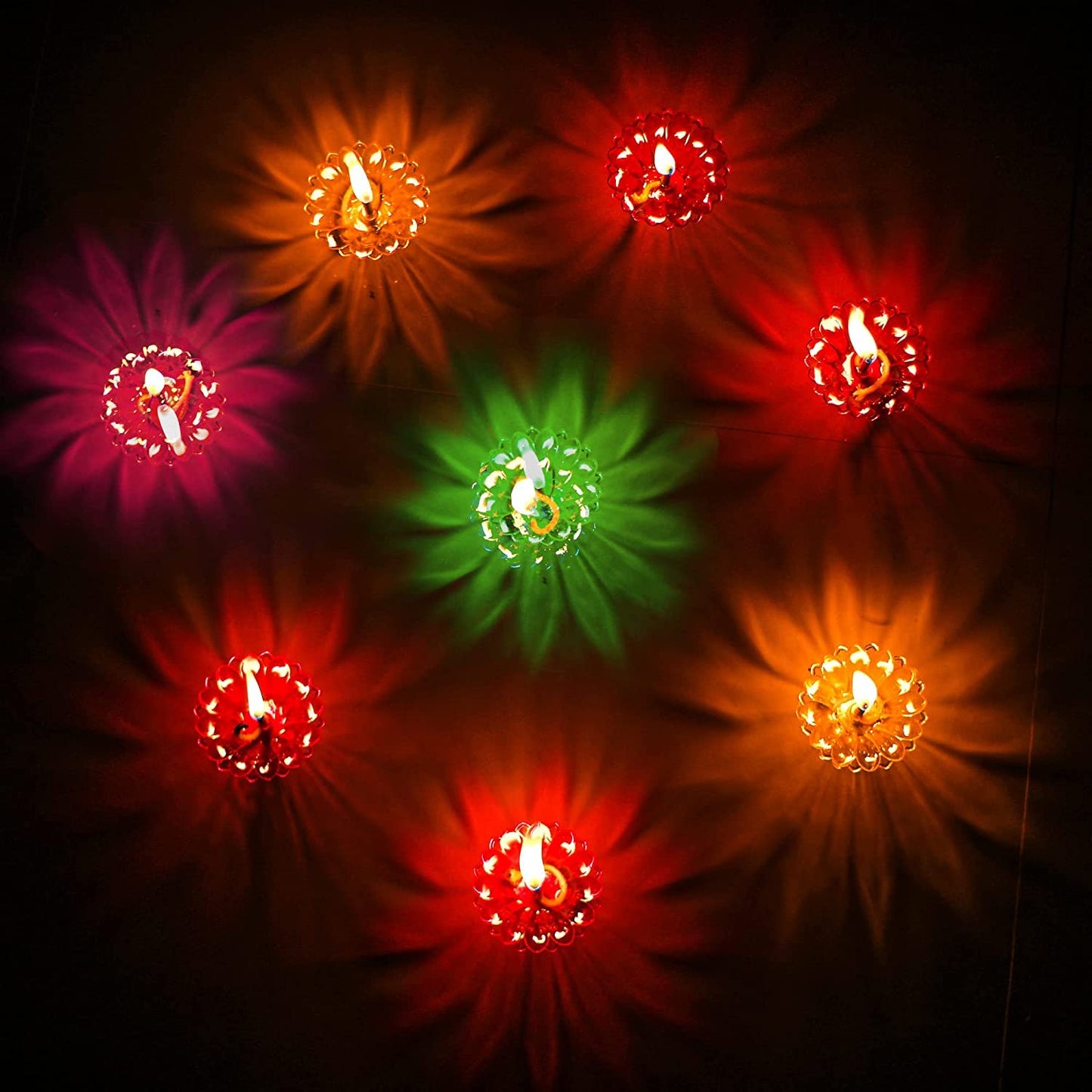 Diyas for Diwali Decoration Item for Home Decor 12 Designer Transparent Diya Deepak