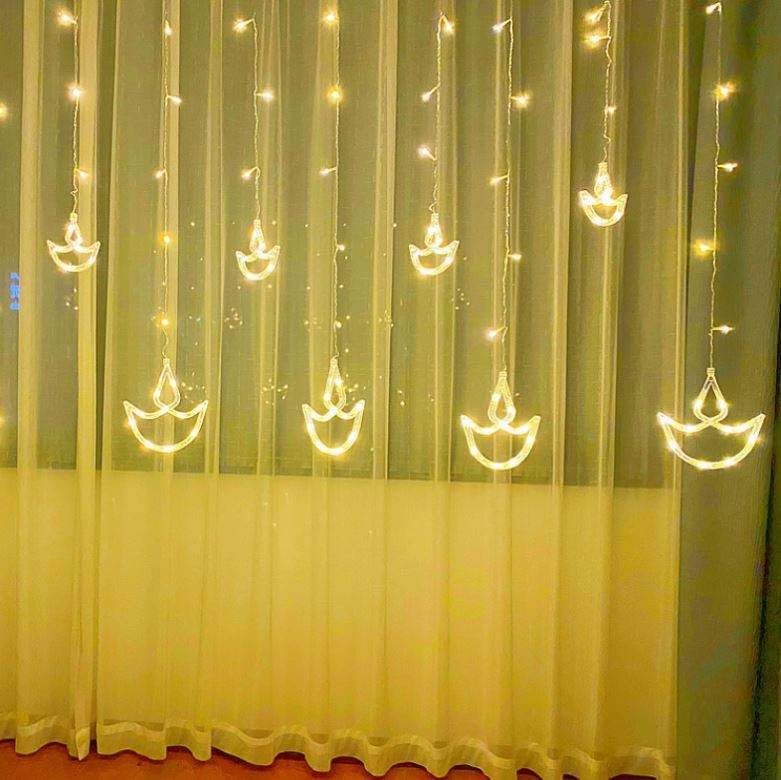 Diya LED Lights | 138 LEDs | 8 Modes | Warm White Fairy Lights for Window, Wall, Garden & Diwali