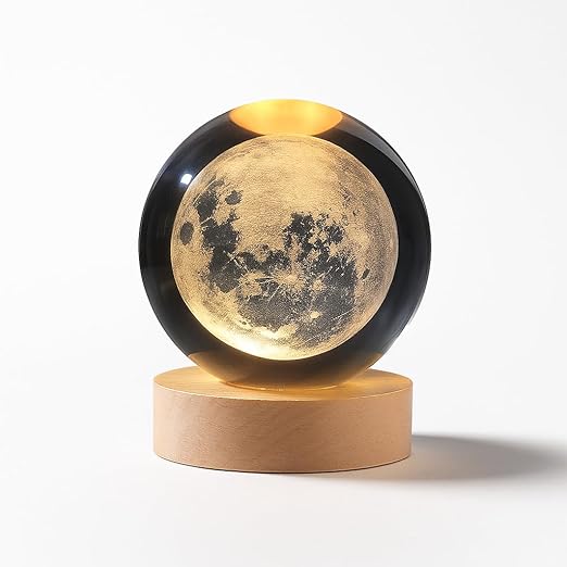 3D Crystal Moon Night Lamp | Bedroom Decoration