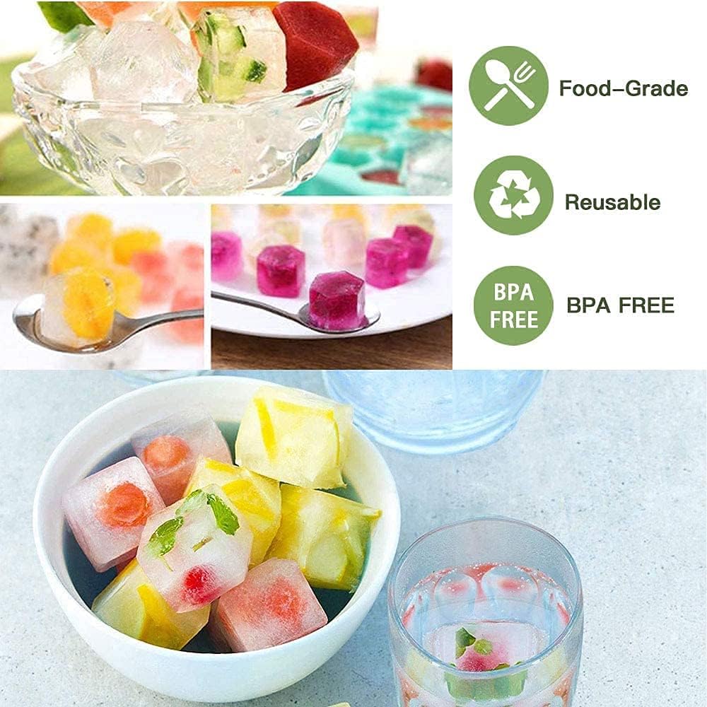 Silicone Honeycomb 37 Cavity Ice Cube Tray ( Set of 2)