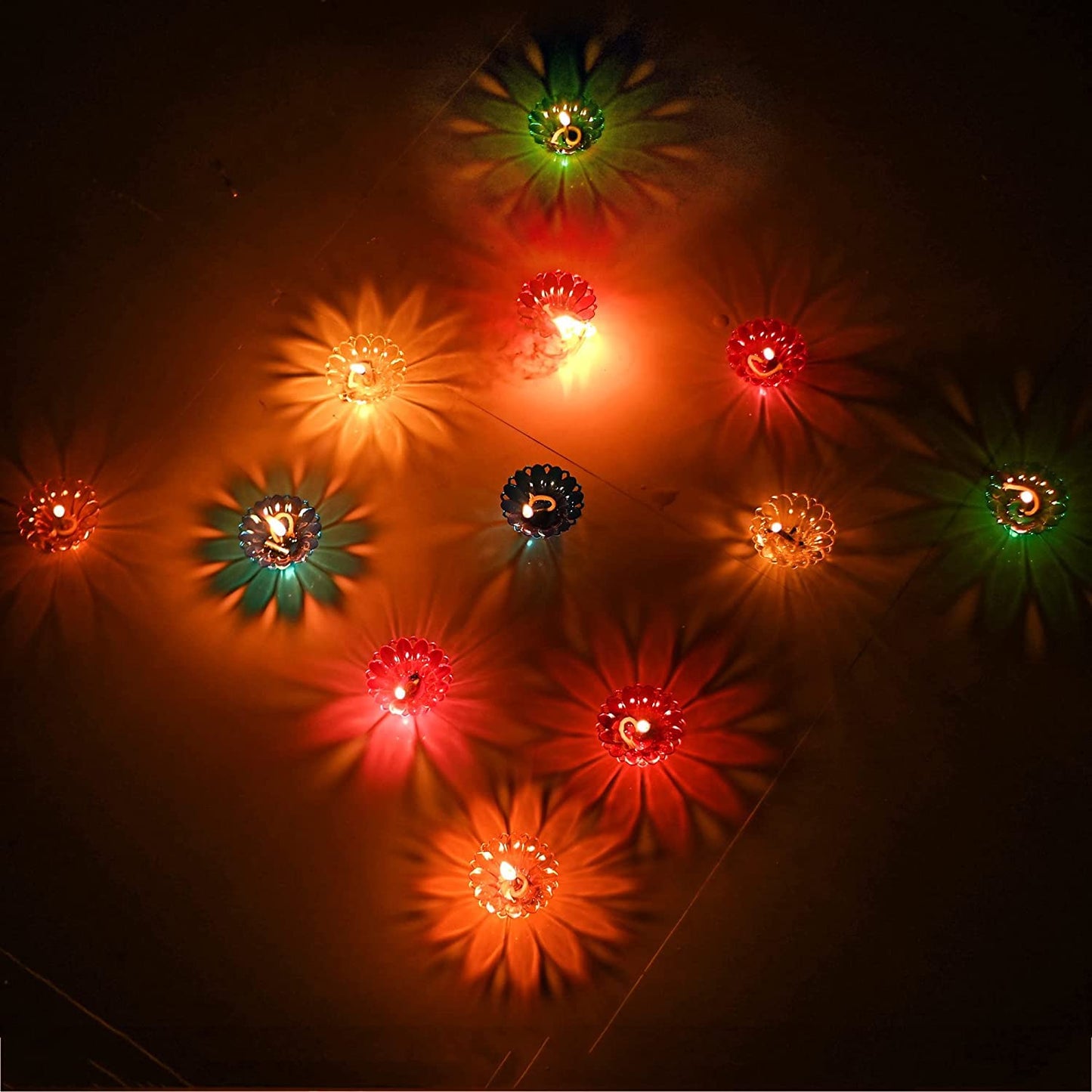 Diyas for Diwali Decoration Item for Home Decor 12 Designer Transparent Diya Deepak