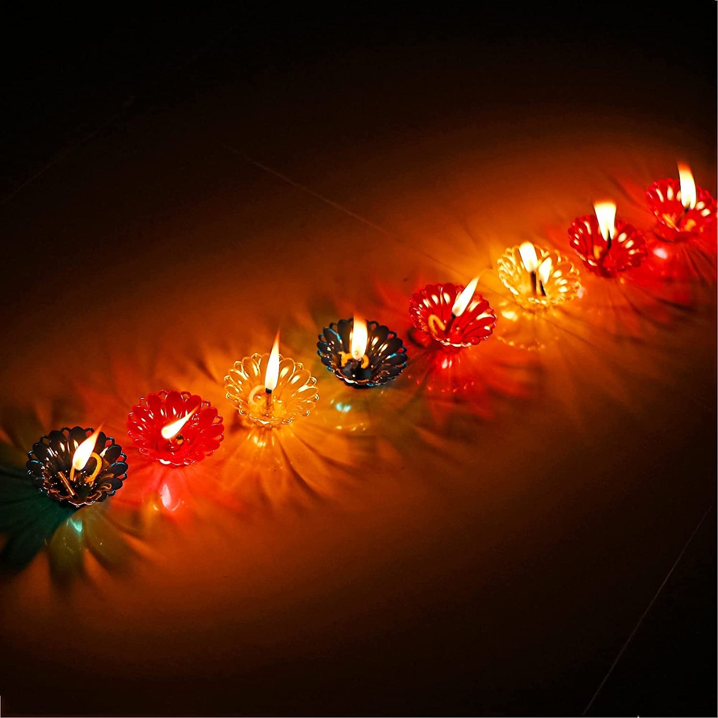 Diyas for Diwali Decoration Item for Home Decor 12 Designer Transparent Diya Deepak