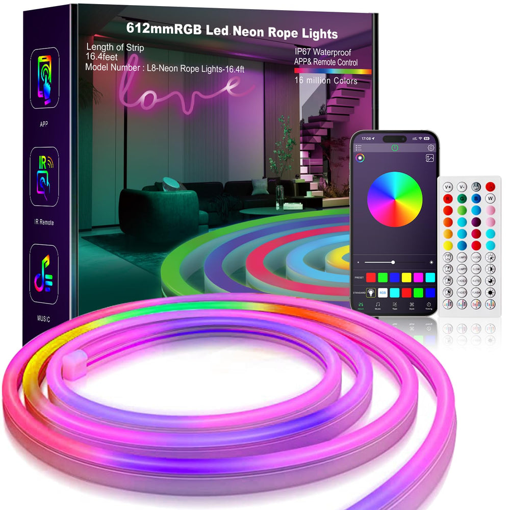 360 LED Neon Rope Light with Remote – Smart Color