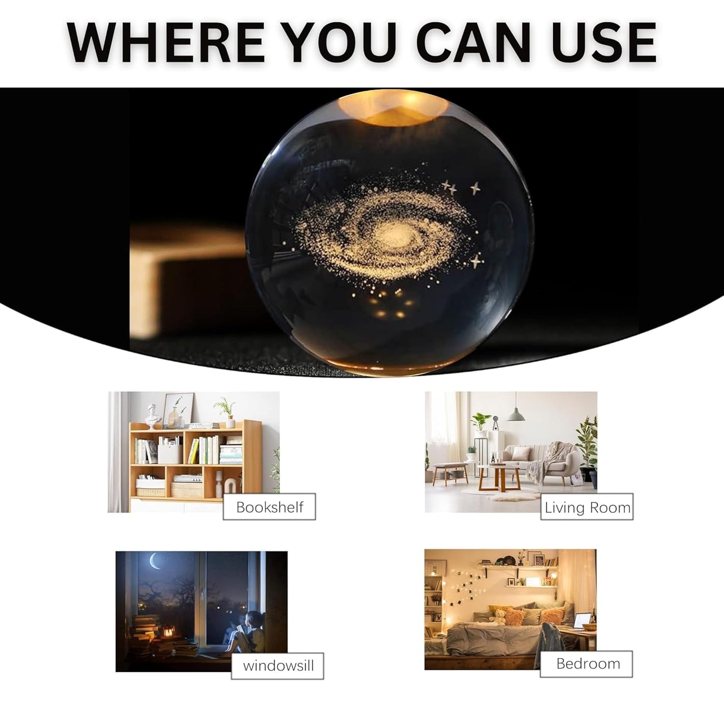 3D Planets Crystal Ball Night Lamp