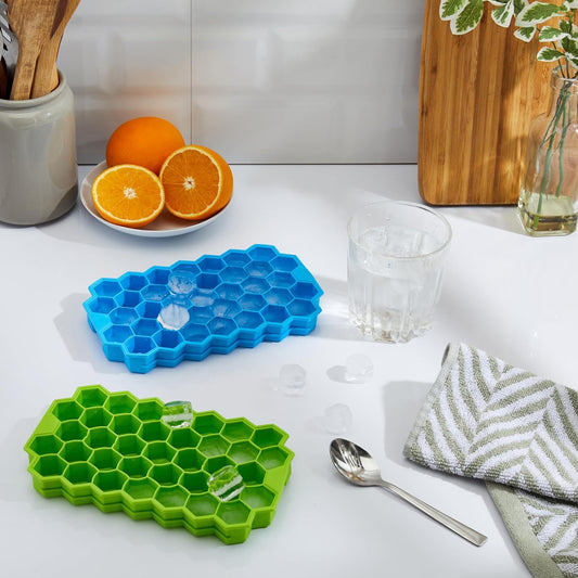 Silicone Honeycomb 37 Cavity Ice Cube Tray ( Set of 2)