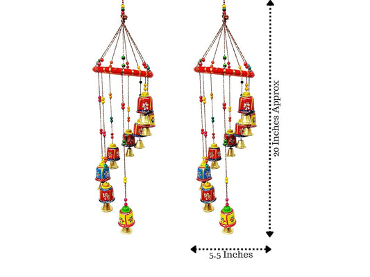 Handcrafted Door & Wall Hanging Home Décor | Balcony Decor Hanging (Pack of 2, Multi-Color)