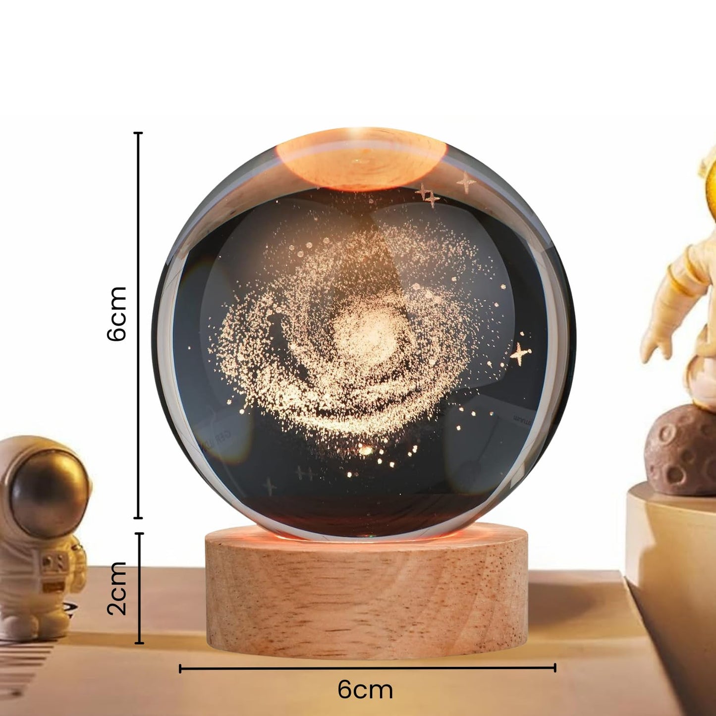 3D Planets Crystal Ball Night Lamp