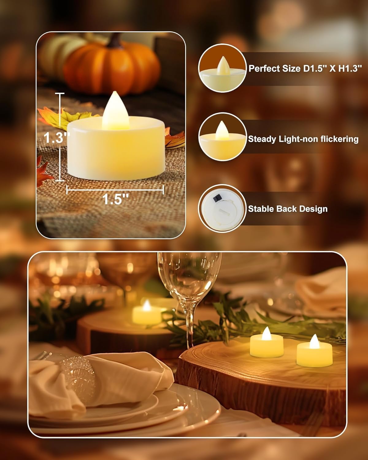 Led Candles for Home Decoration  Flameless & Artificial Decorative (Set of 12)