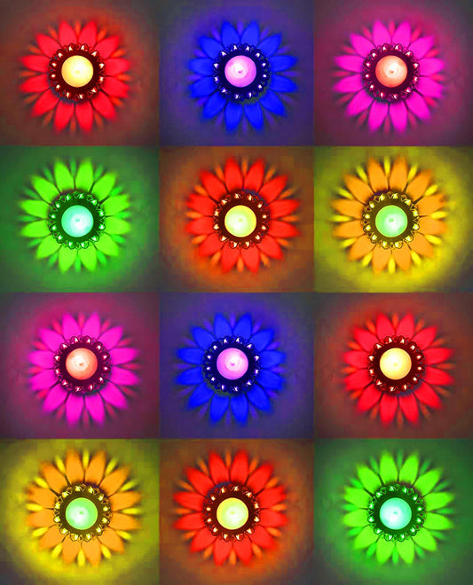 Diyas for Diwali Decoration Item for Home Decor 12 Designer Transparent Diya Deepak