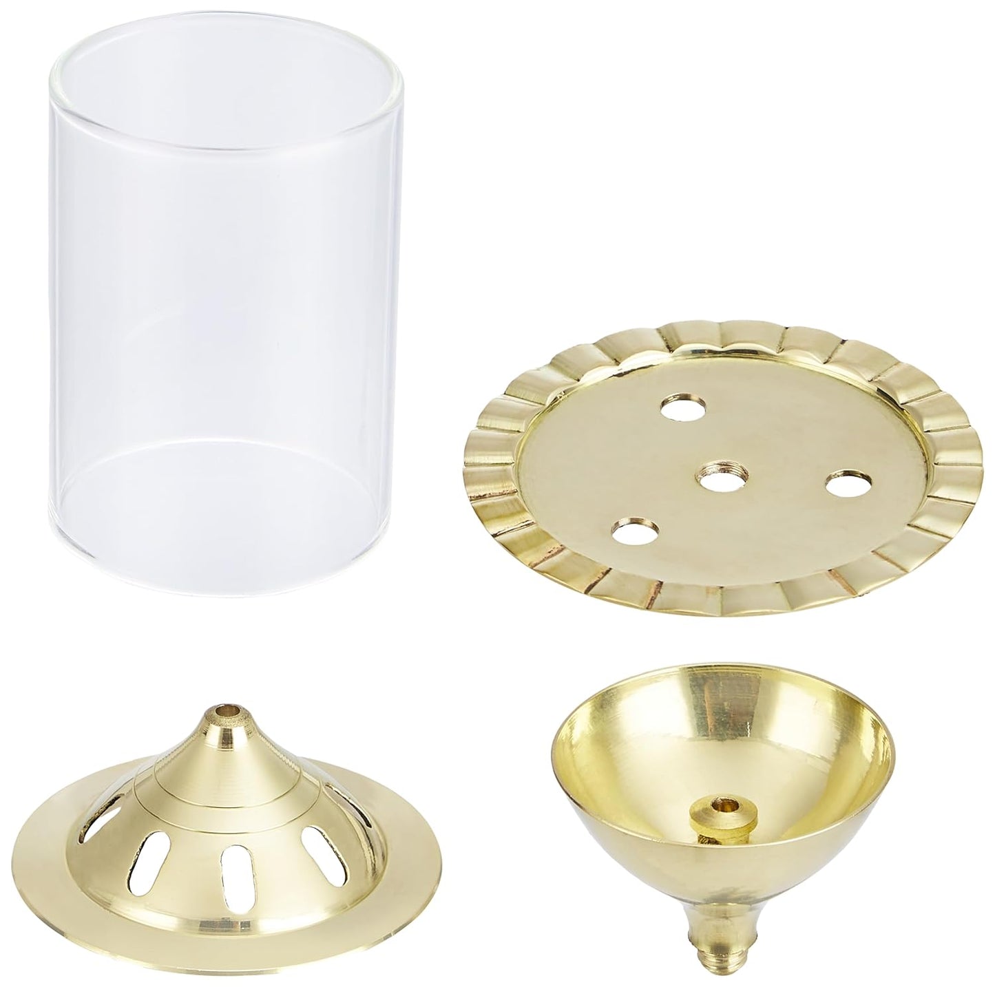 Akhand Diya/Oil Lamp with Glass Cover for Puja, Home Décor and Diwali