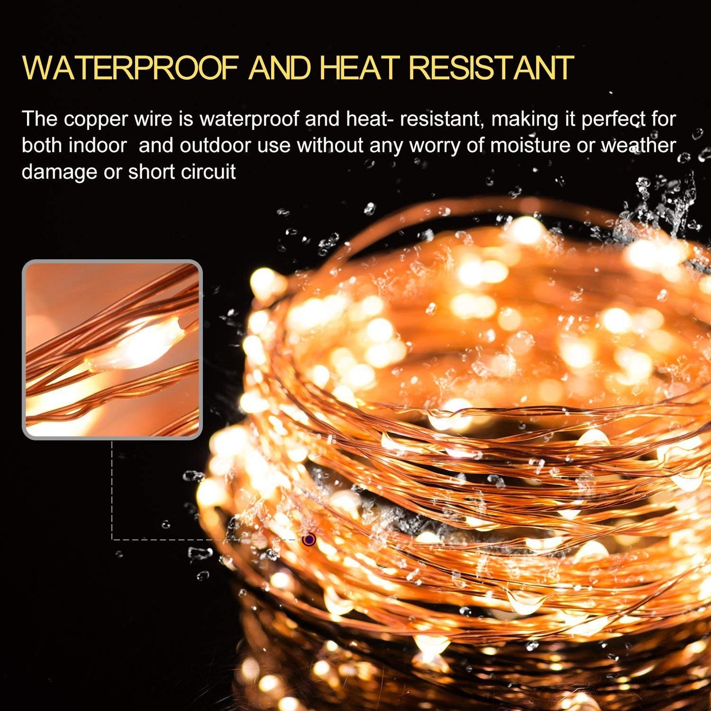 Diwali Decoration | 20 Meter 200 LED's Waterproof Fairy | - 1 M USB Powered