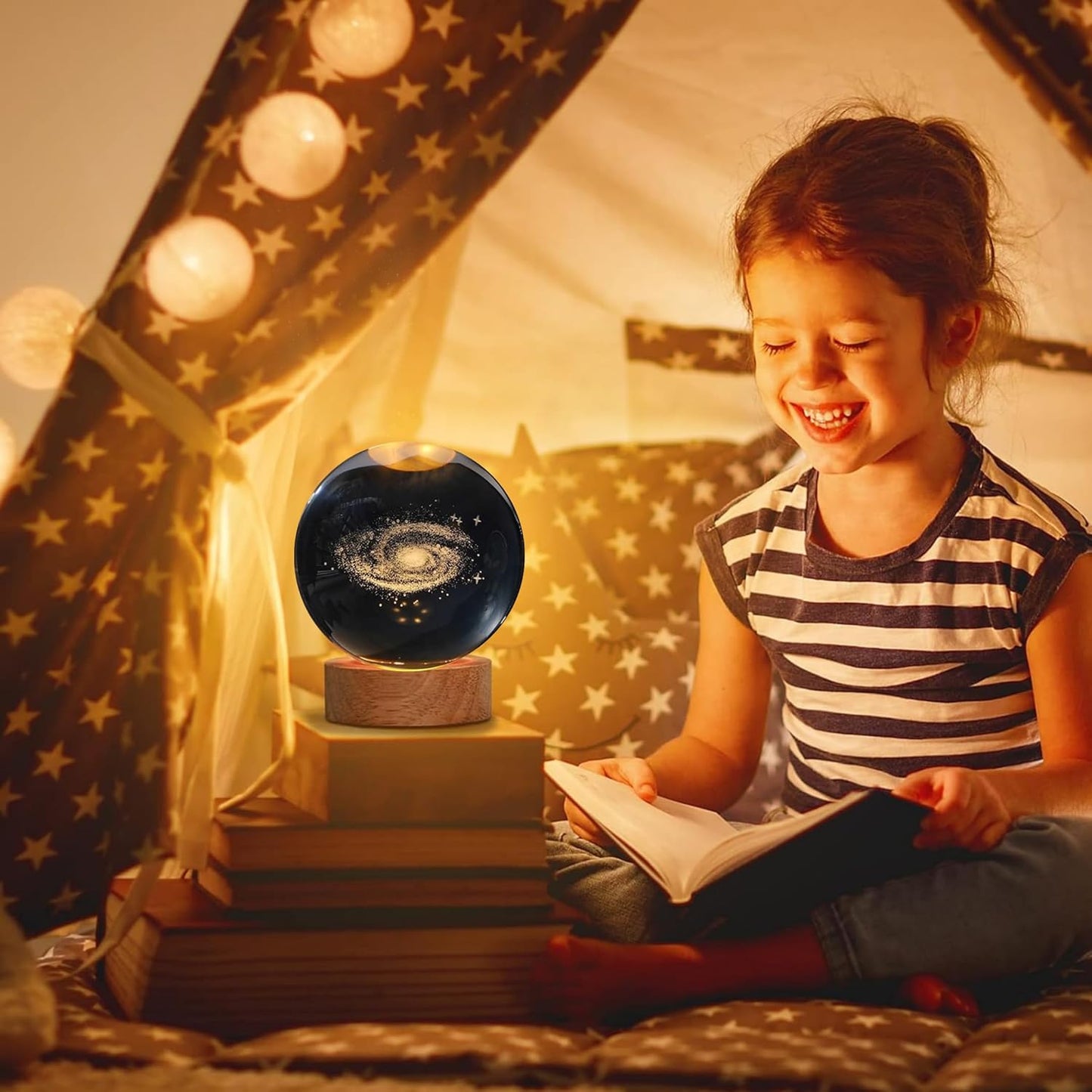3D Planets Crystal Ball Night Lamp