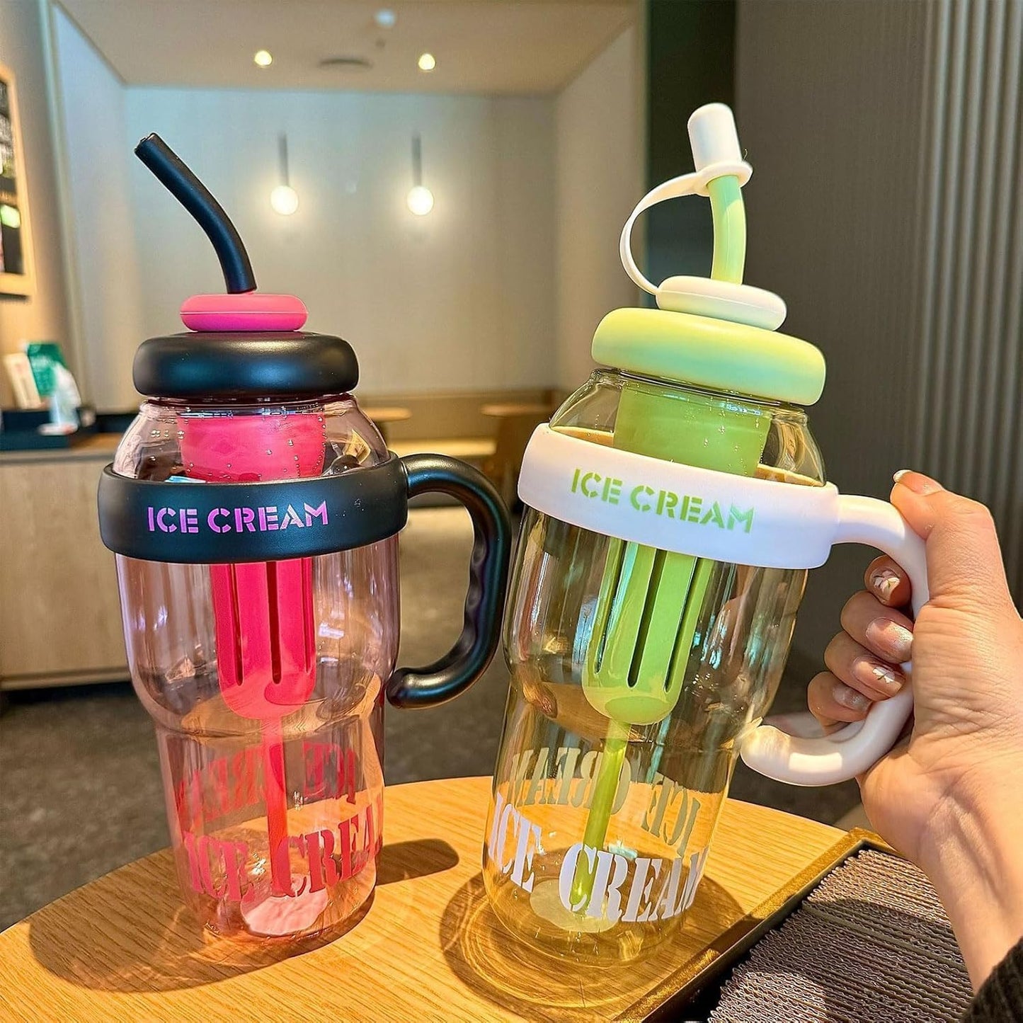 Ice Cream Tumbler for Gym 1200ml  ( Multicolor)