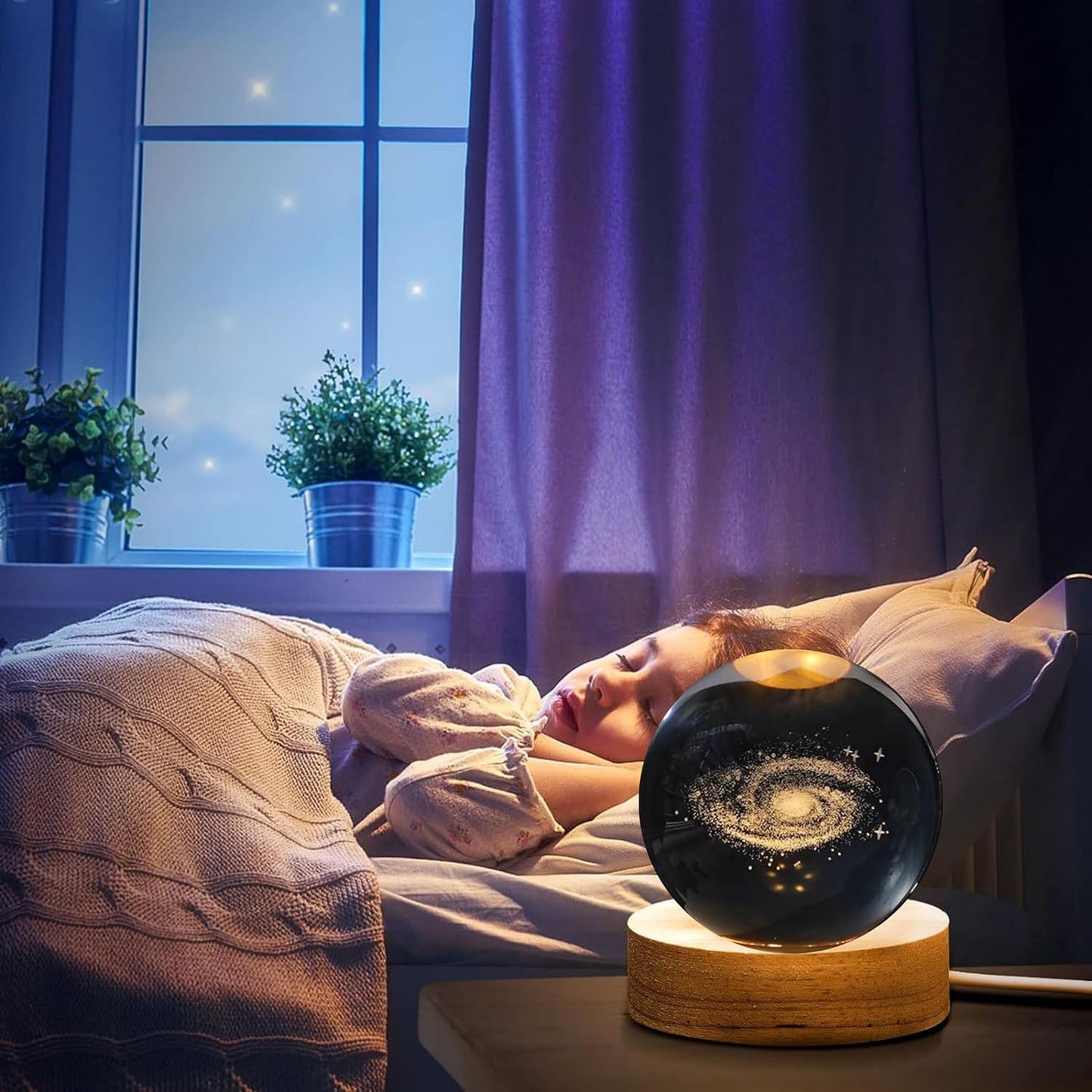 3D Planets Crystal Ball Night Lamp