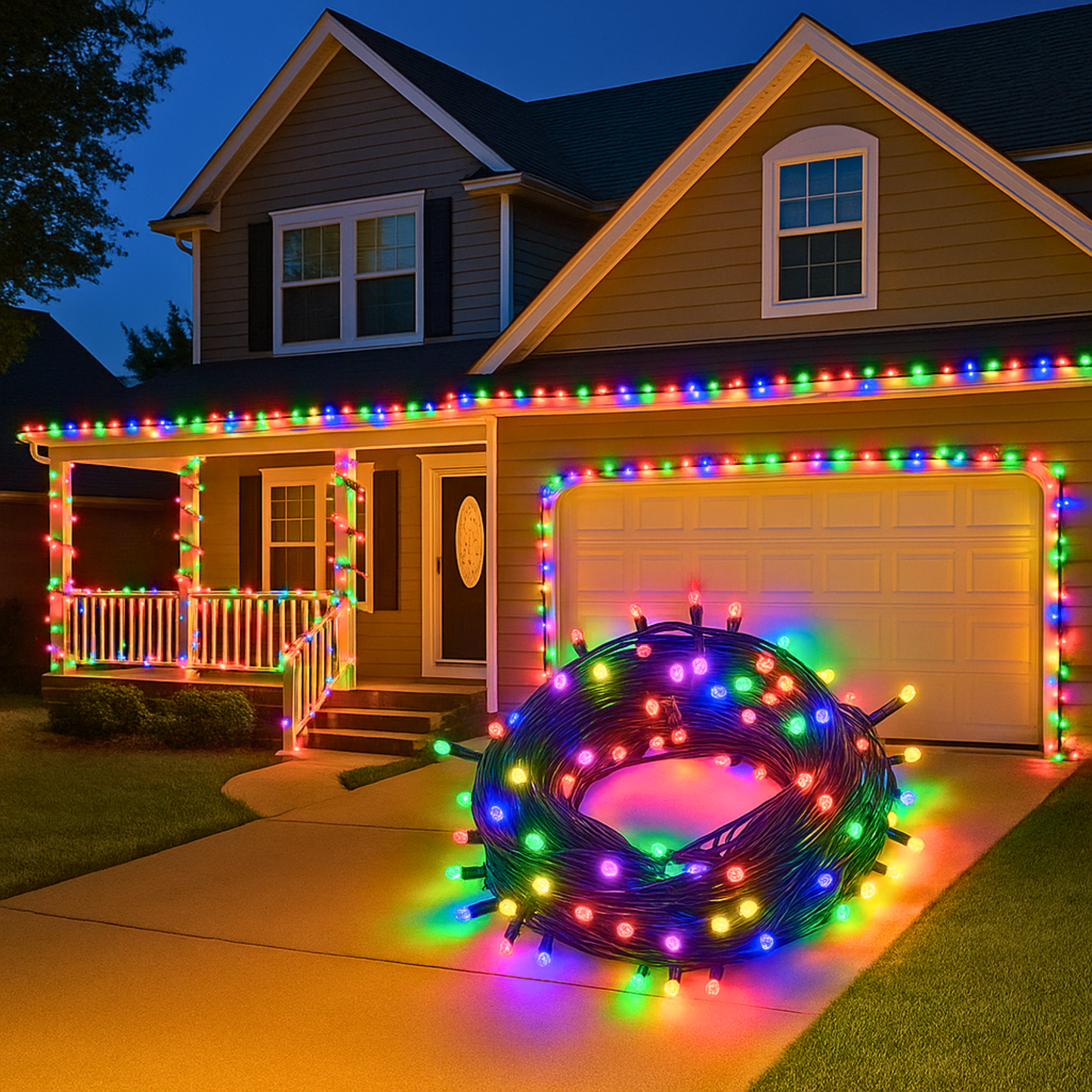 RGB Diamond LED String Lights with Black Wire | Decoration LED Fairy Lights for Diwali (50 Meter)