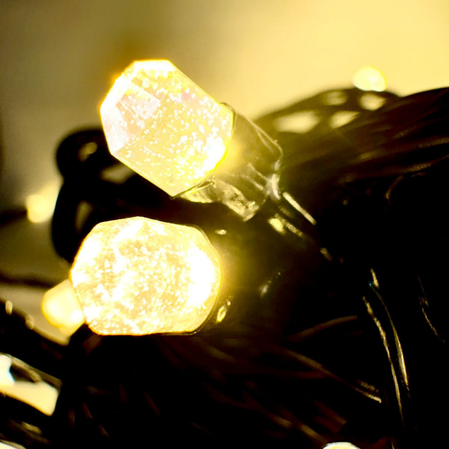 Premium 45M Warm White Diamond LED String Lights with Black Wire | Decoration LED Fairy Lights for Diwali,
