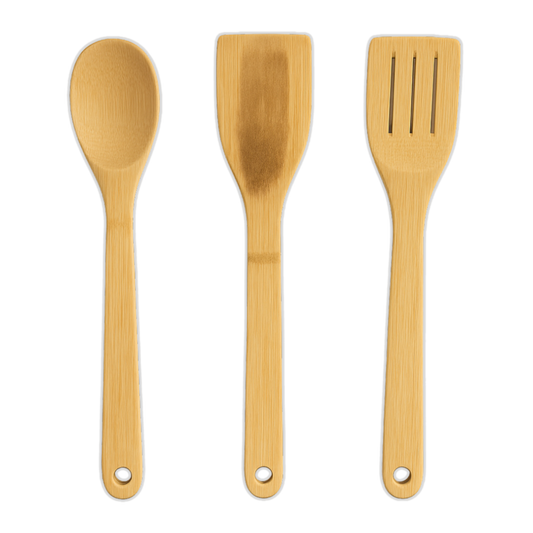 Bamboo Spatula | Natural Handmade Bamboo Spatulas Set of 3