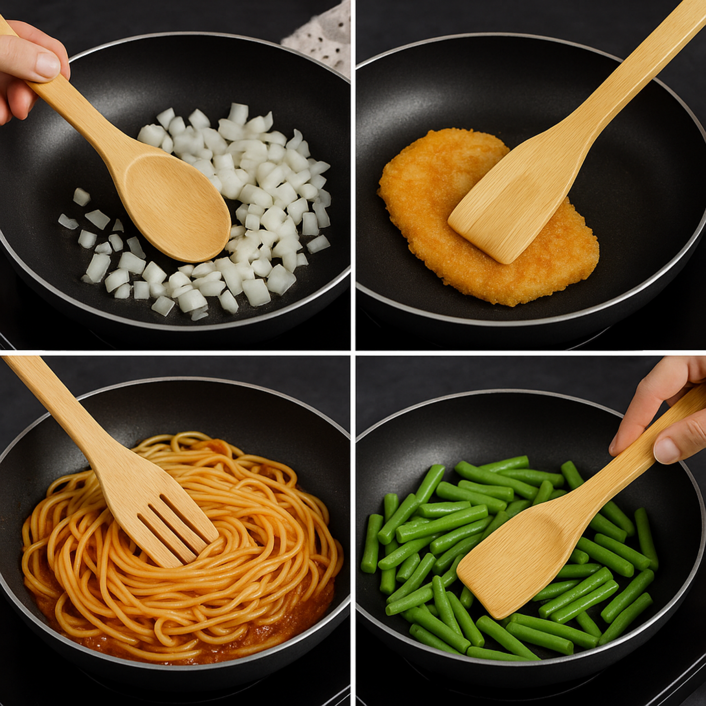 Bamboo Spatula | Natural Handmade Bamboo Spatulas Set of 3